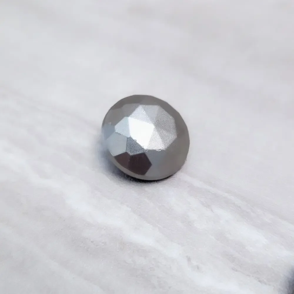 Vintage Clip On Earrings Matte Silver Tone Faceted Domed Circle 7/8